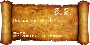 Busbacher Román névjegykártya